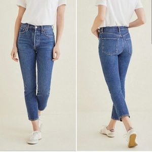 AGOLDE Riley High Rise Straight Leg Crop